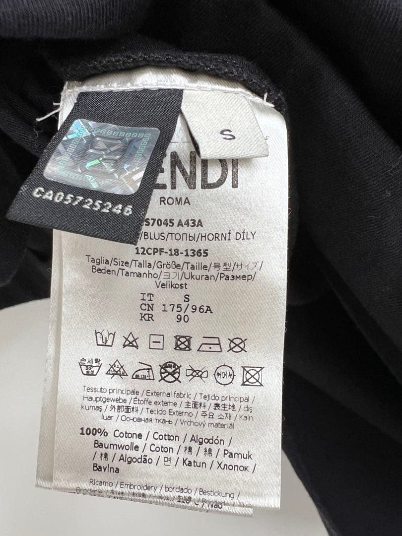 Fendi ロゴ Tシャツ 黒 半袖 レディース レア 良品 人気