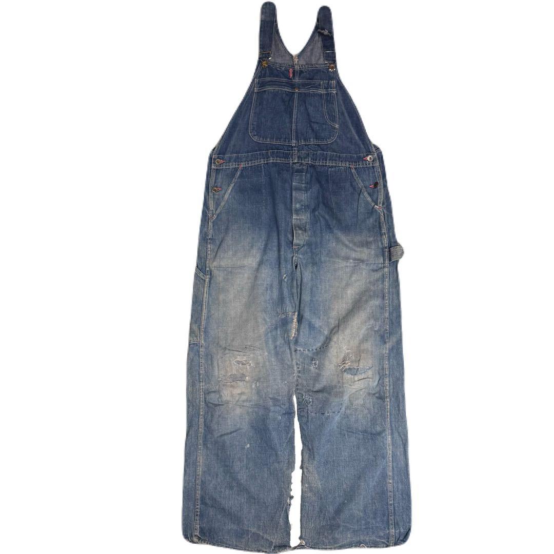 40s 大戦モデル デニムオーバーオール WARモデル 月桂樹ボタン WWⅡ