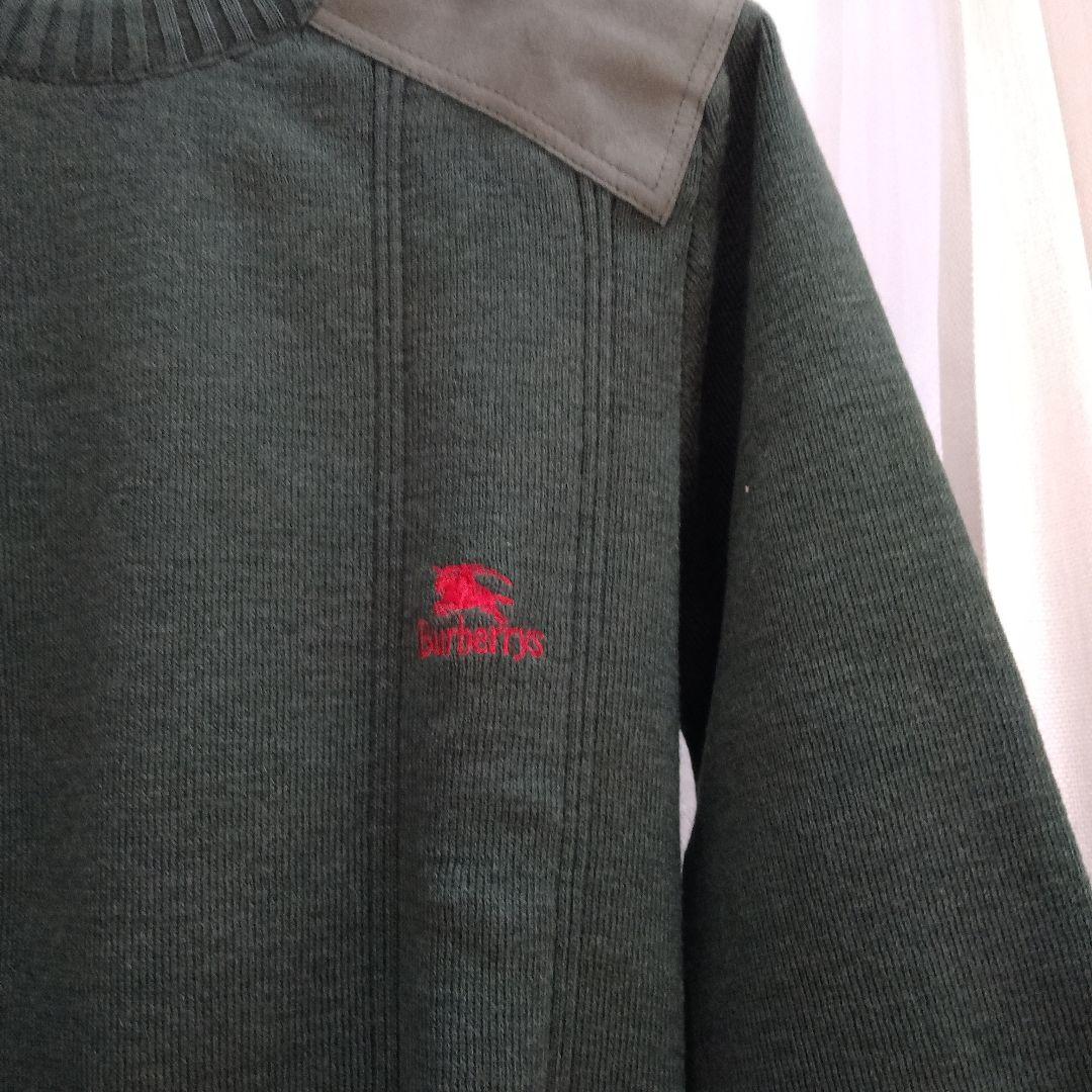 【未使用品】ダークグリーン エルボーパッチ セーター　BURBERRY