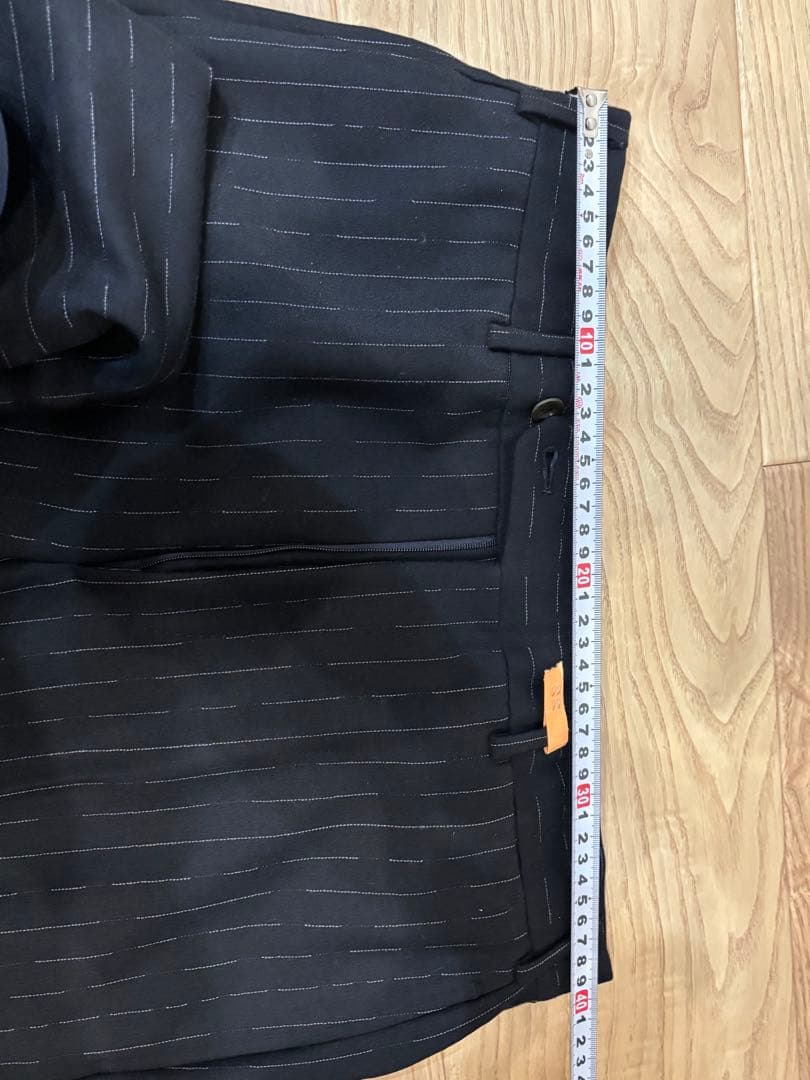 HERMES ネイビー ストライプ スラックス