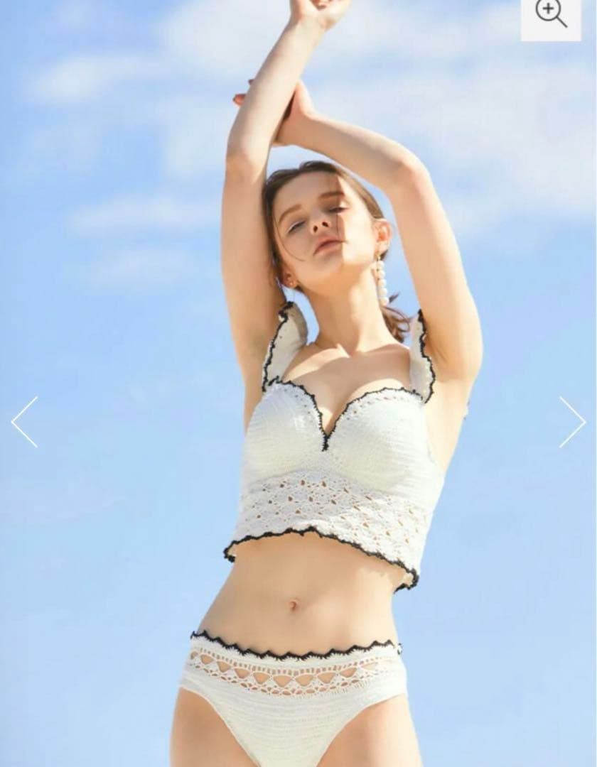 rienda フリルショルダークロシェワイヤーカップビキニ