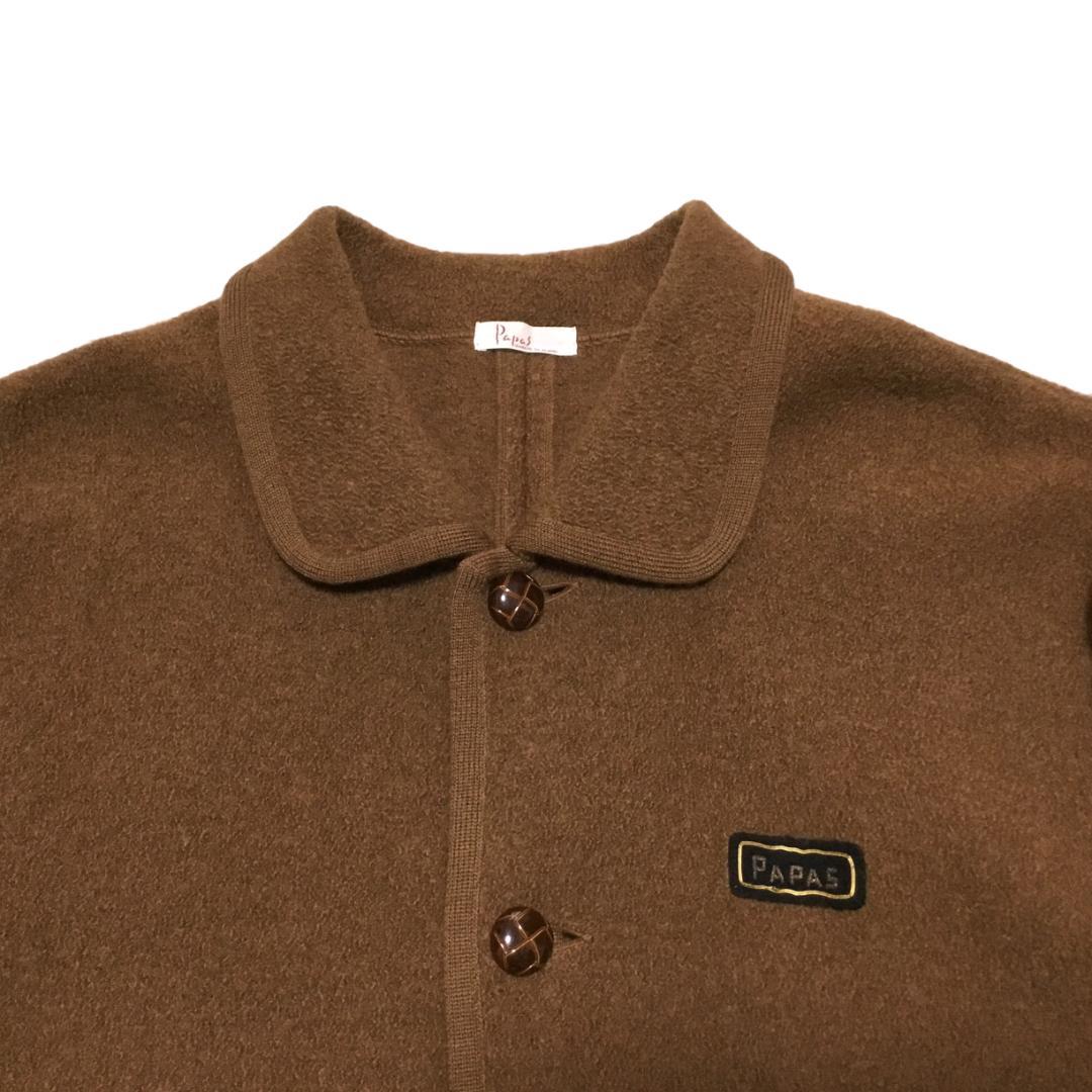 Papas パパス ボイルドウール カバーオールジャケット ブラウン