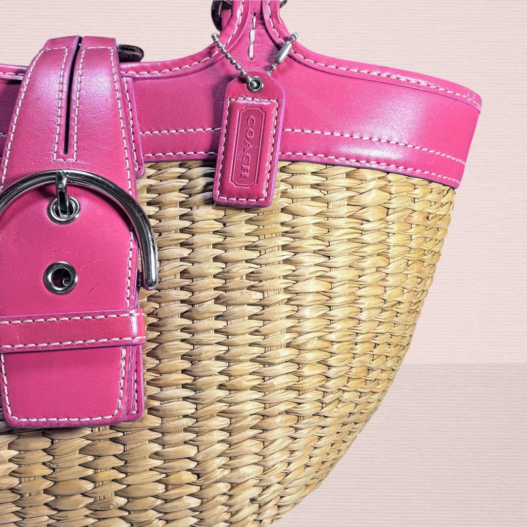 ✨美品✨ COACH カゴバッグ バタフライストロー 肩掛け 可愛い