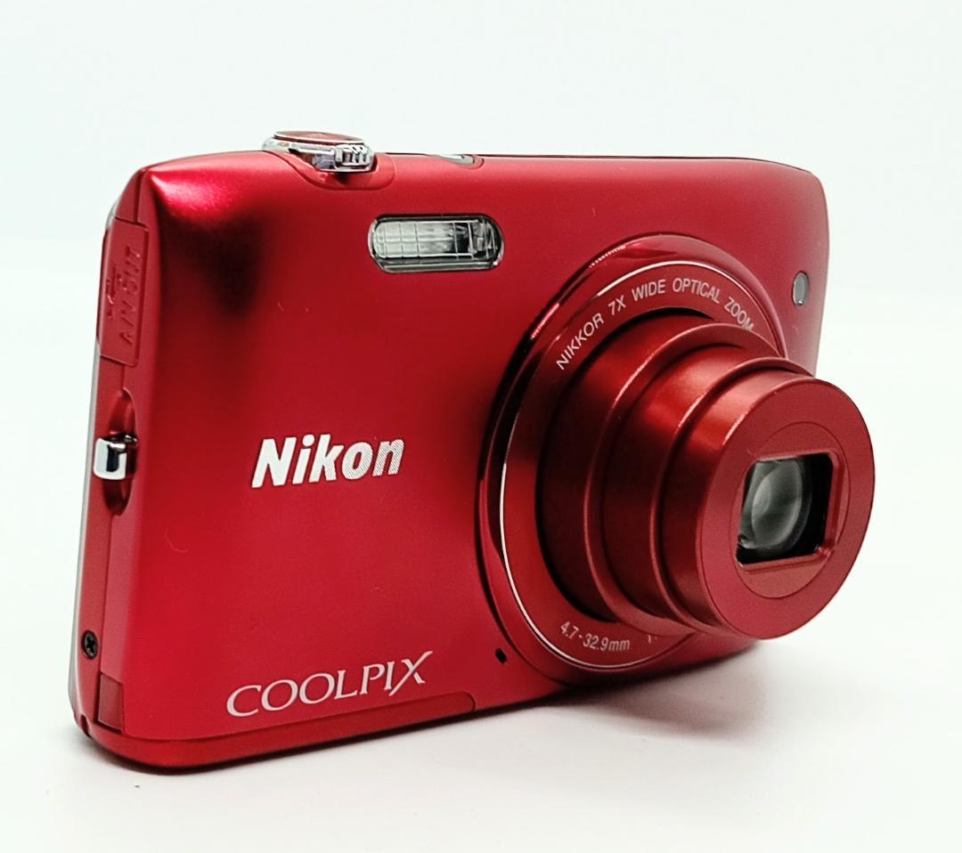 Nikon COOLPIX S3400 赤 7倍光学ズーム 充電器付き 美品