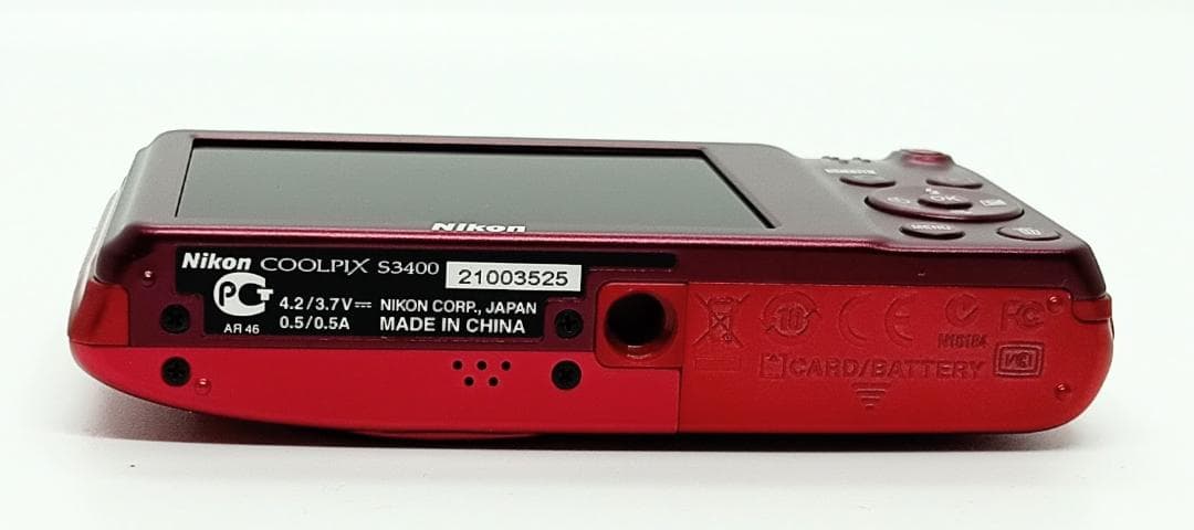 Nikon COOLPIX S3400 赤 7倍光学ズーム 充電器付き 美品