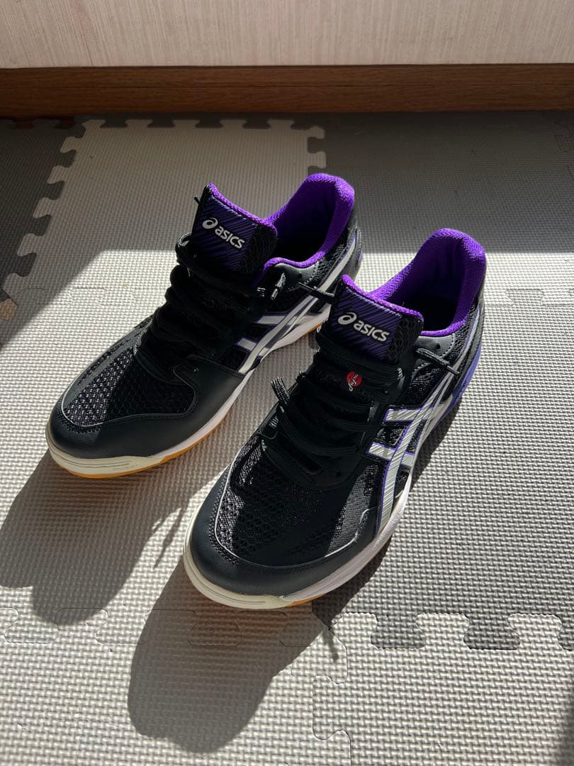 27cm asics バレーボールシューズ 黒/紫 ローテジャパンライトFF