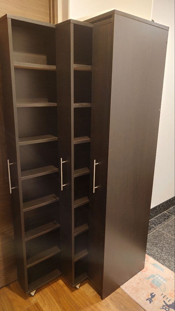 【Grandma】本棚　漫画棚　ダークブラウン　引き出し式　3列