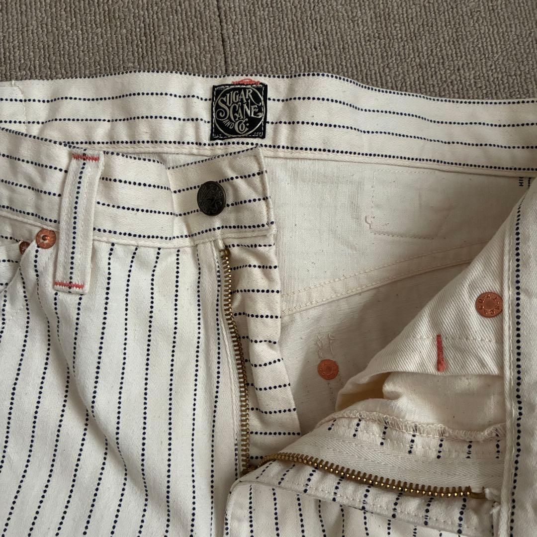 値下げ シュガーケーン ホワイト ウォバッシュ ワークパンツ 32 ペインター