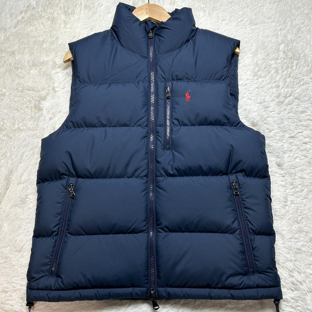 未使用品✨現行 ポロラルフローレン ダウンベスト ポニー刺繍 ネイビー M相当
