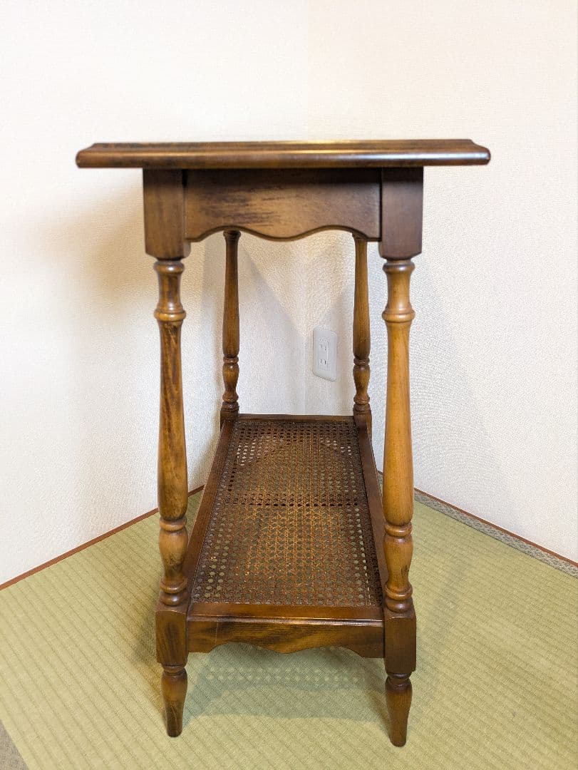 オールドカリモク サイドテーブル 花台 電話台 旧カタカナロゴ