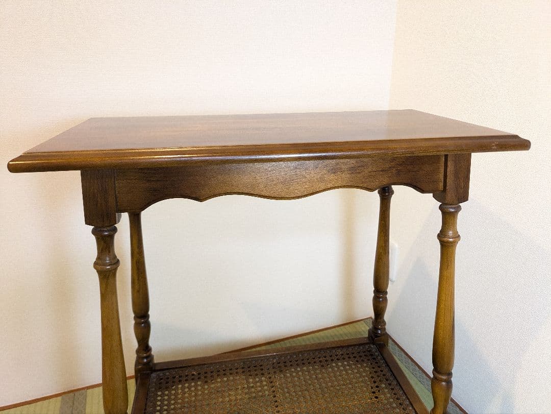 オールドカリモク サイドテーブル 花台 電話台 旧カタカナロゴ