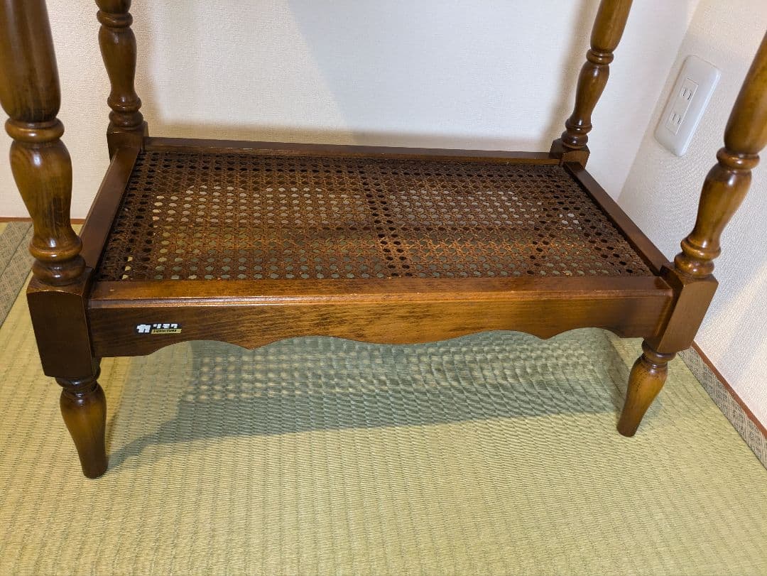 オールドカリモク サイドテーブル 花台 電話台 旧カタカナロゴ