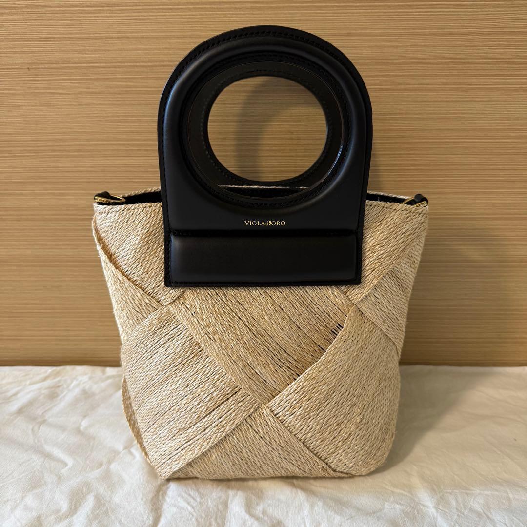 カゴバックVIOLAGIO ストローハンドバッグ 定価¥24,200