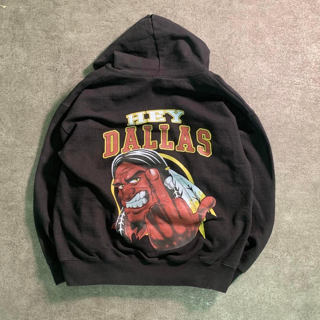 6AS2【SAAD】スウェット　パーカー　インディアンプリント　黒　古着used