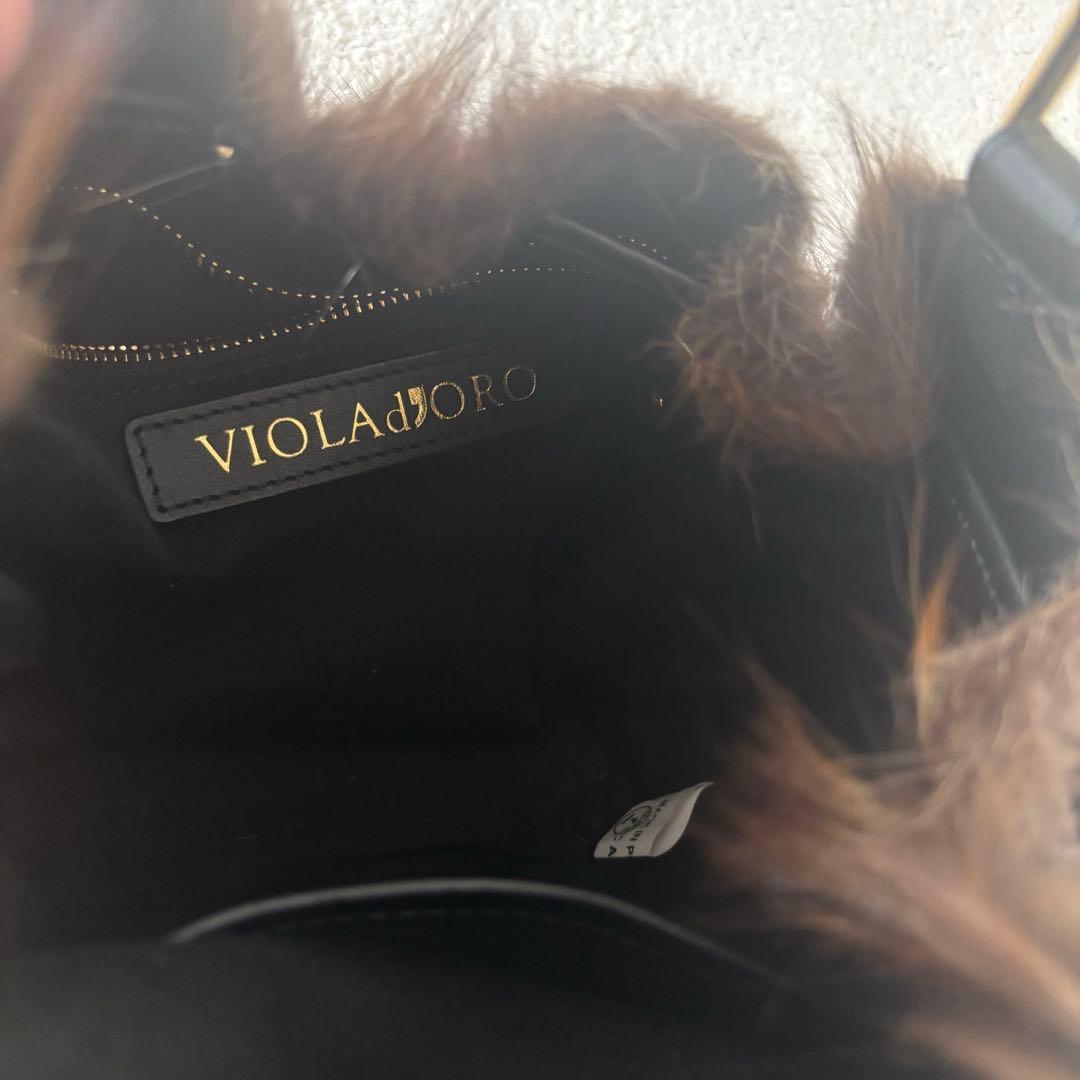 ヴィオラドーロ　レザー　ファー　ハンドバッグ