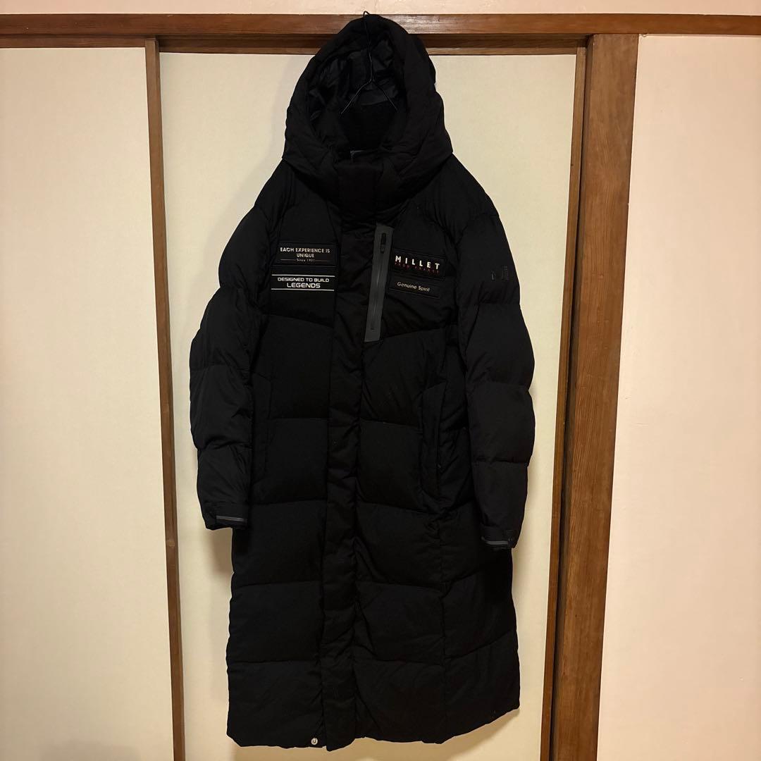 【美品】MILLET ミレー ロングダウン 黒 メンズM 極暖 かっこいい
