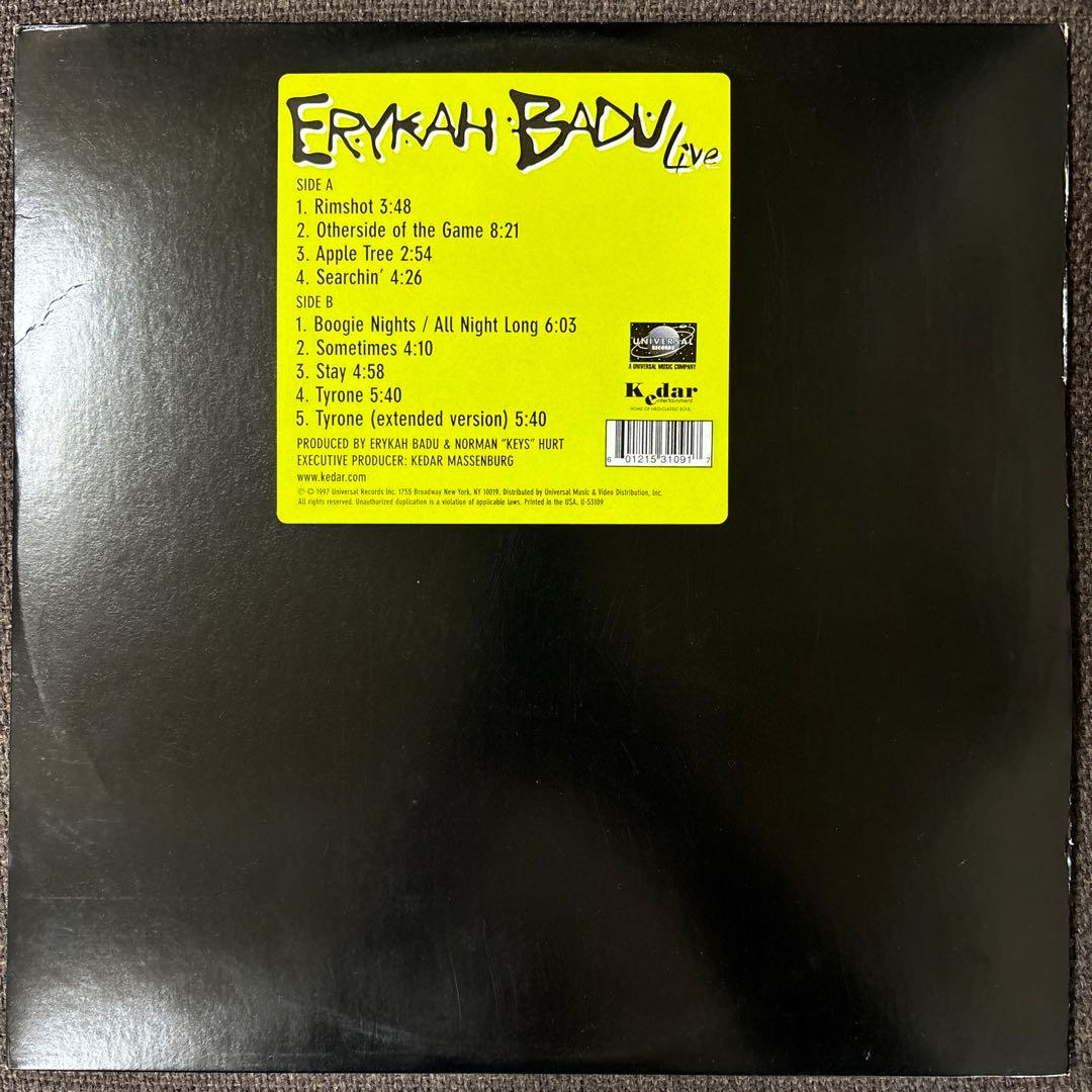 ⭐︎激レア盤⭐︎ ERYKAH BADU / LIVE（美品）送料無料