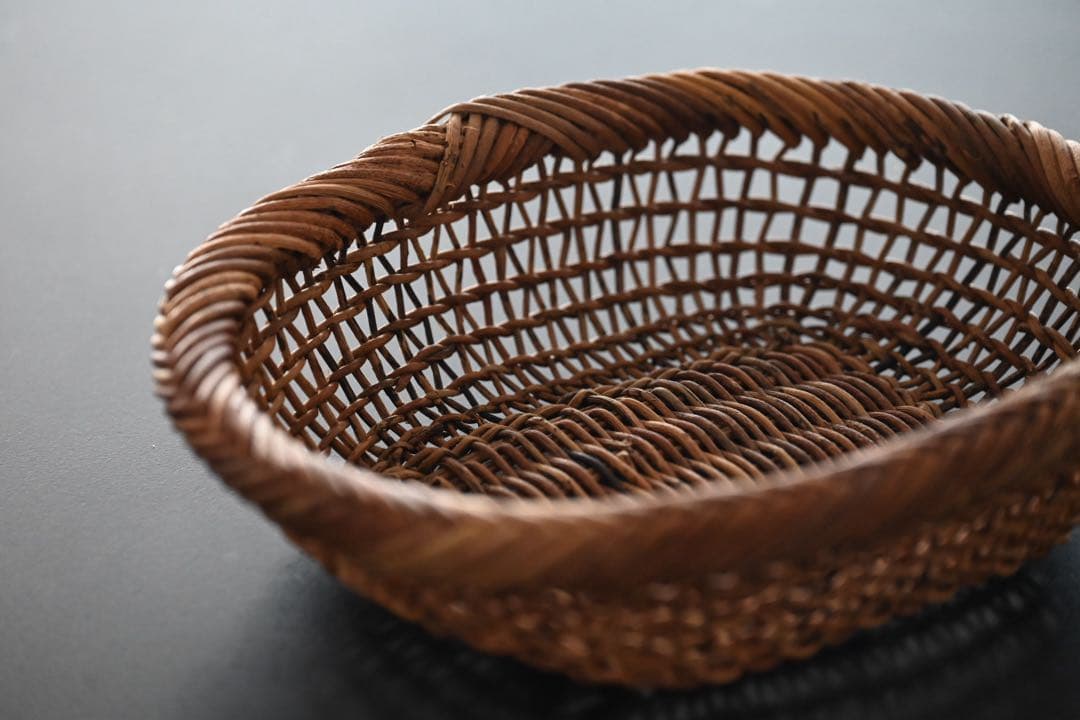 【中川原信一】あけび籠 パン籠 平籠