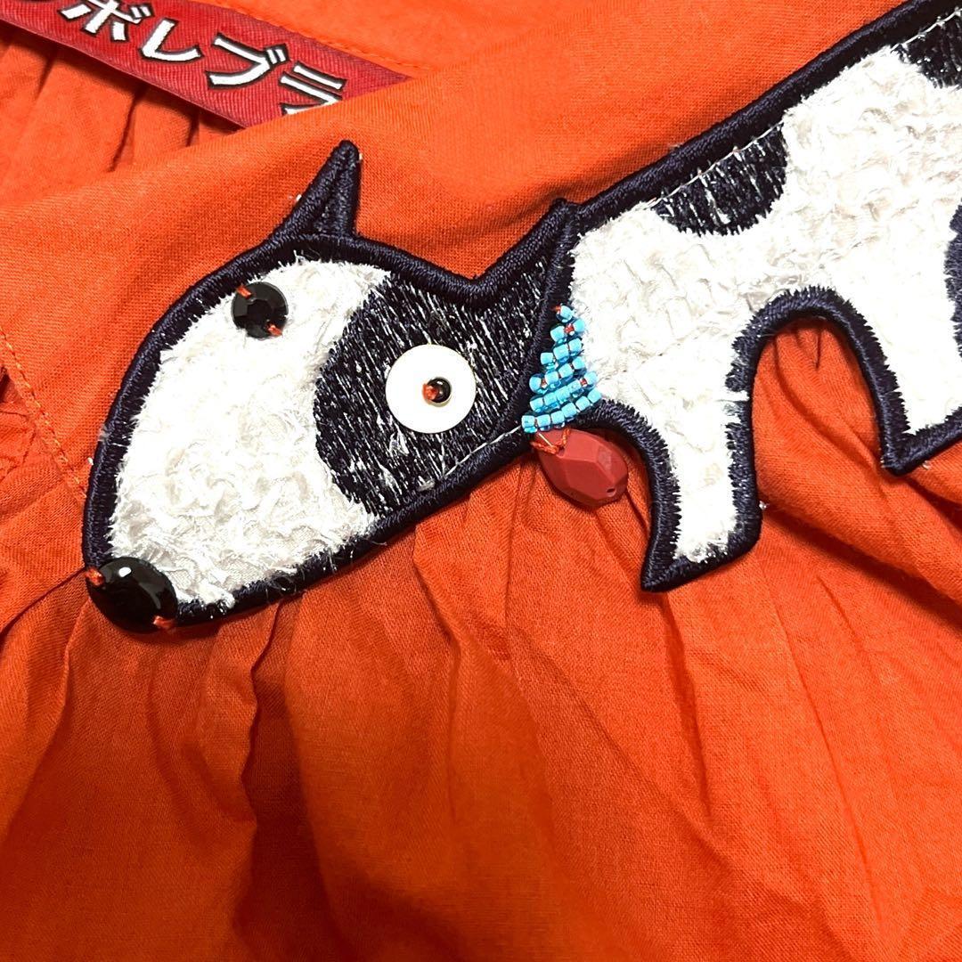 アルベロベロ　犬刺繍　豚さん刺繍　ビーズ装飾 チュニック　シャツ　ブラウス