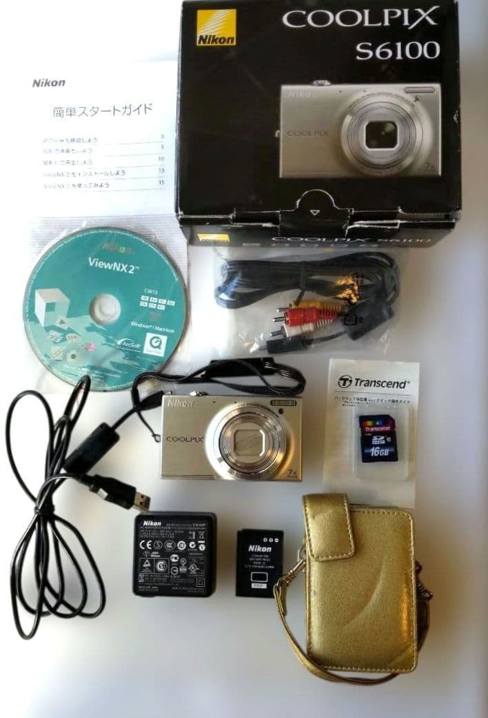 Nikon COOLPIX S6100 シャンパンシルバー(箱、付属品あり)