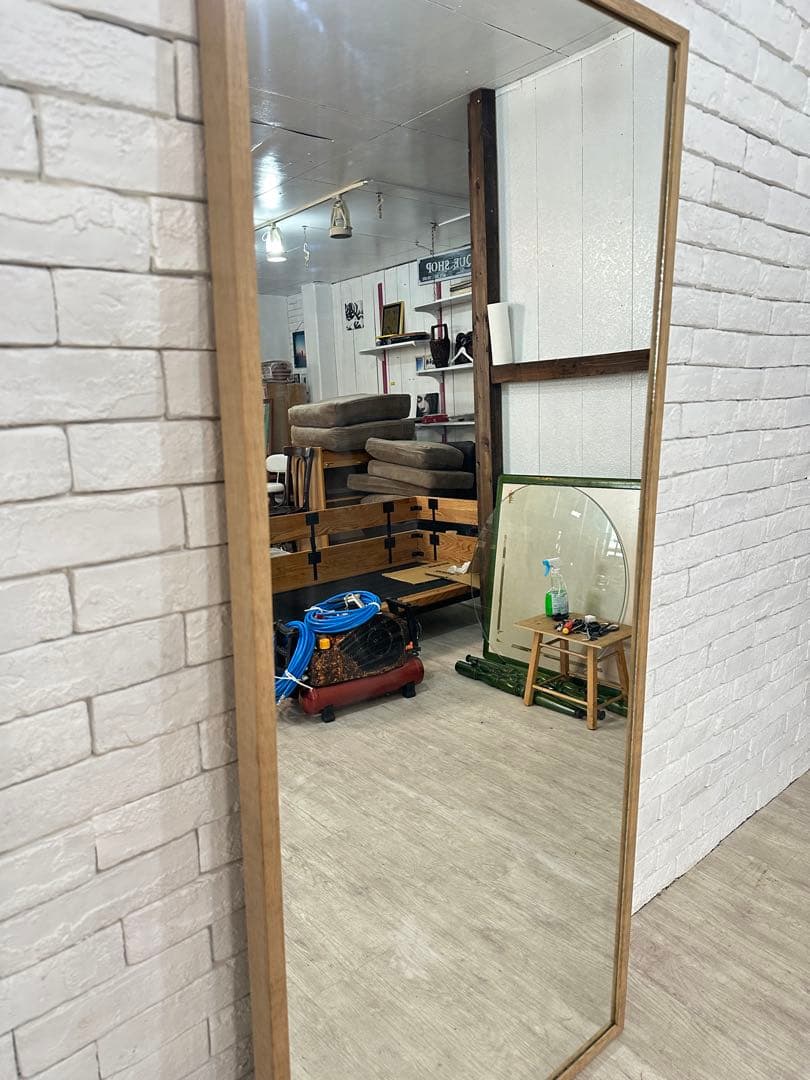 【Haneki 】IKEA イケア　ミラー　鏡　木製　フレーム　姿見