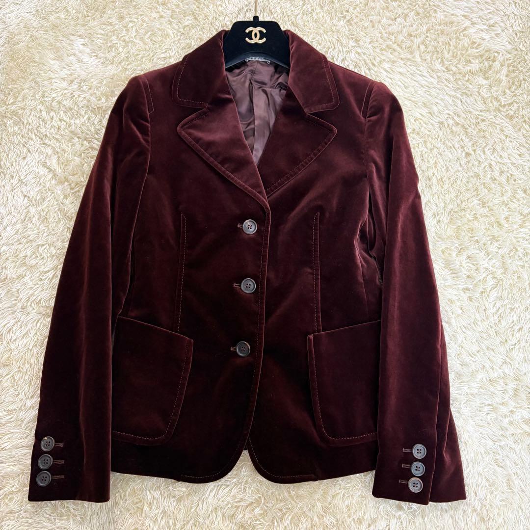 ミュウミュウ　miumiu テーラードジャケット ベロア　スエード　起毛
