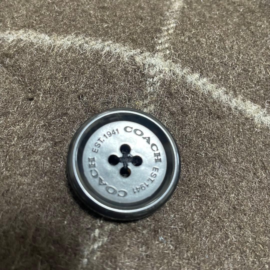 COACH コーチ ウール メルトン Pコート ダブル ウインドウペン　XS