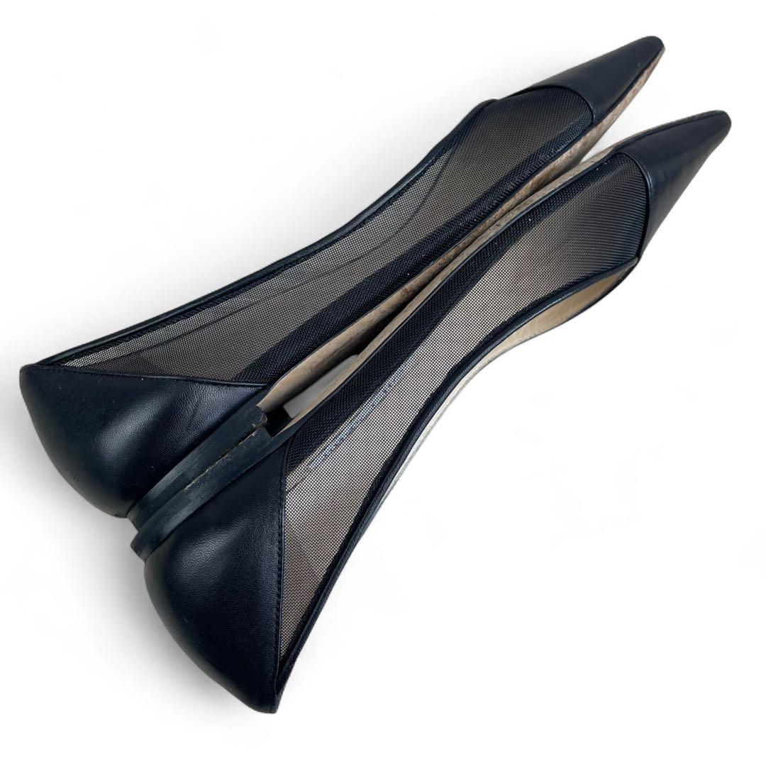美品　ジミーチュウ　SAIA FLAT フラットシューズ レザー　メッシュ