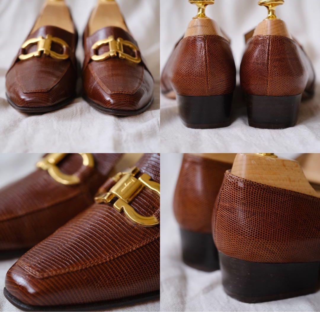 年末限定値下げ！SalvatoreFerragamoリザードガンチーニローファー