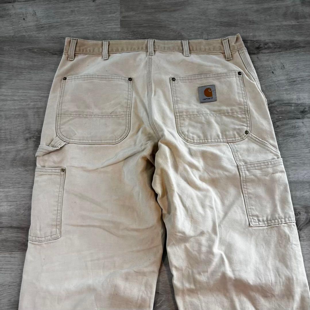 【USA製カーハートダブルニーペインターパンツ B01 W36フェード茶#620
