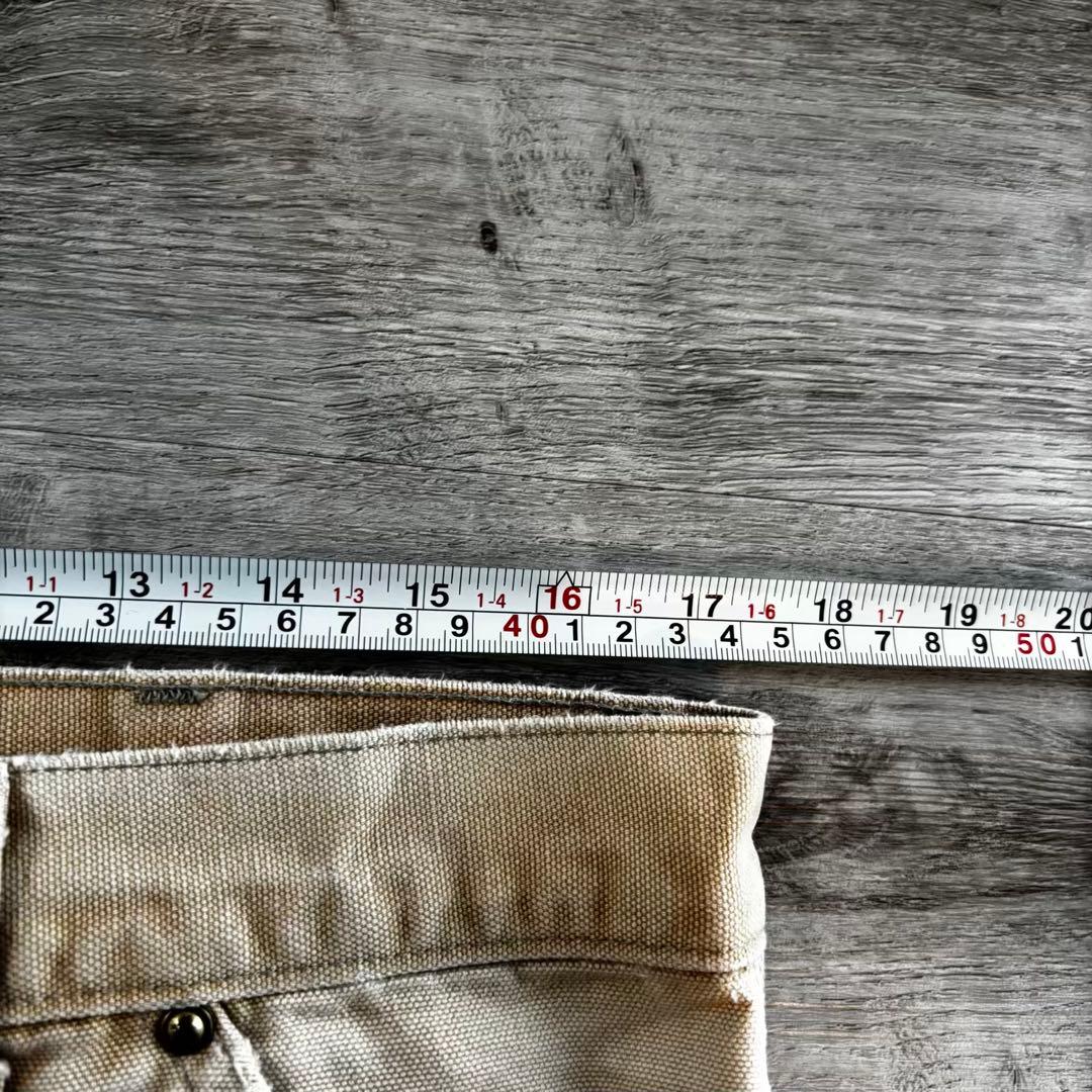 【USA製カーハートダブルニーペインターパンツ B01 W36フェード茶#620