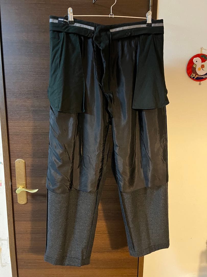 ジョルジオアルマーニ 黒タグ　カシミア混　ワイド