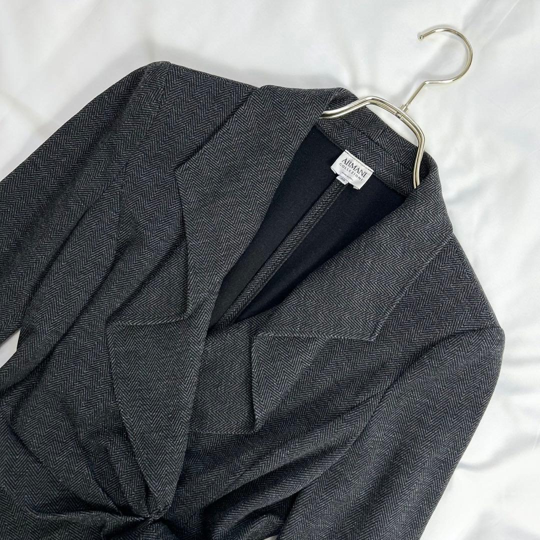 美品　アルマーニコレツィオーニ　ヘリンボーン　デザインリボン　セット　40