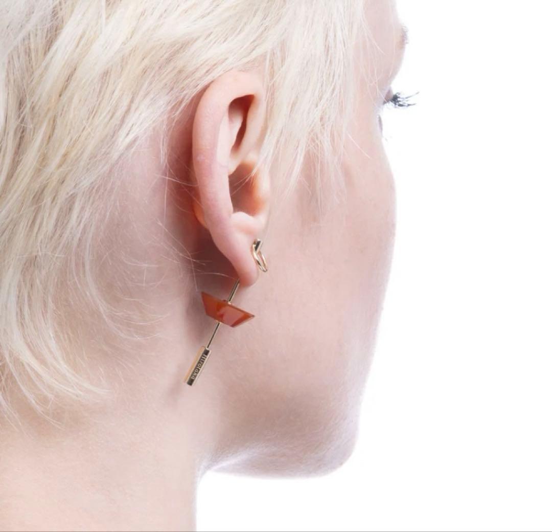 美品　hirotaka ヒロタカ　スピアドアノッカー ピアス S /カーネリアン