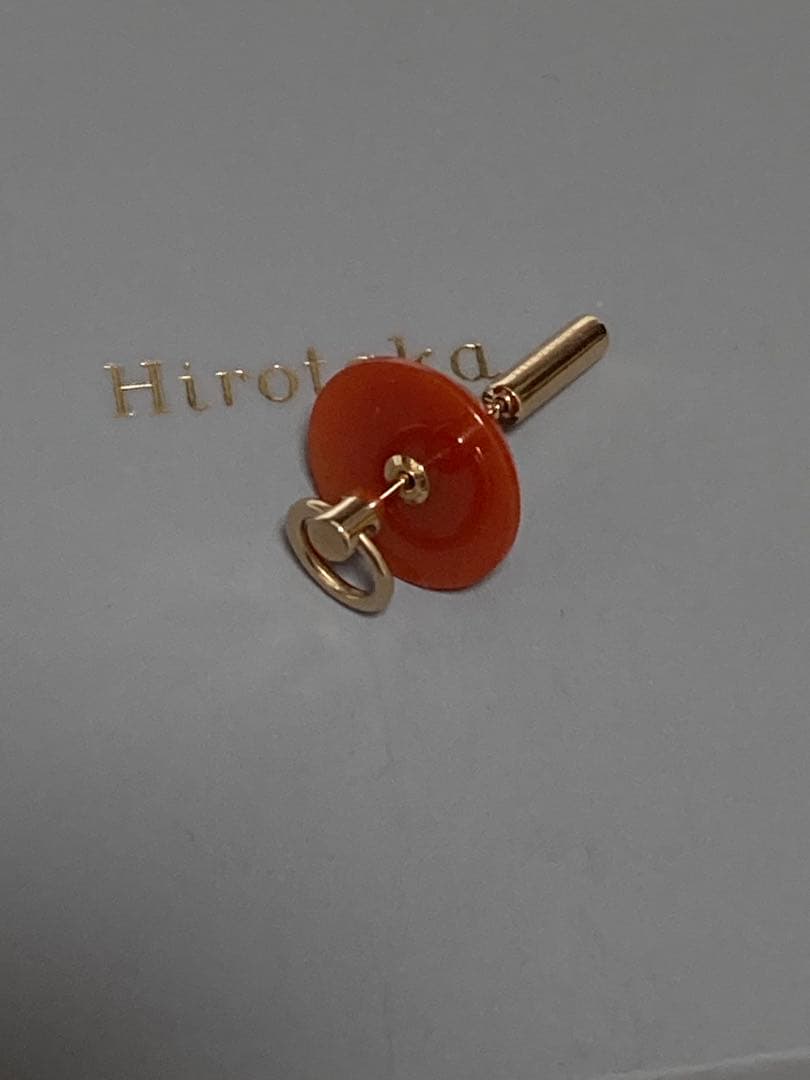 美品　hirotaka ヒロタカ　スピアドアノッカー ピアス S /カーネリアン