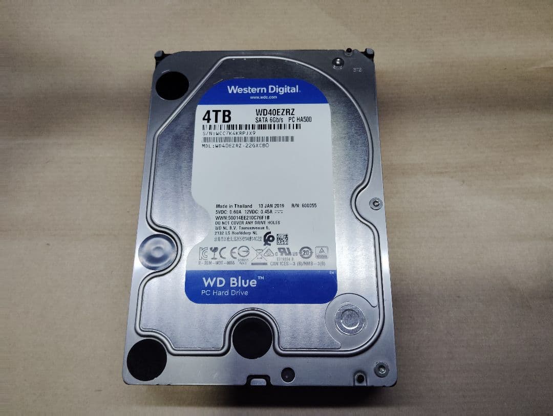 内蔵型ハードディスクドライブ Western Digital WD40EZRZ 4TB HDD
