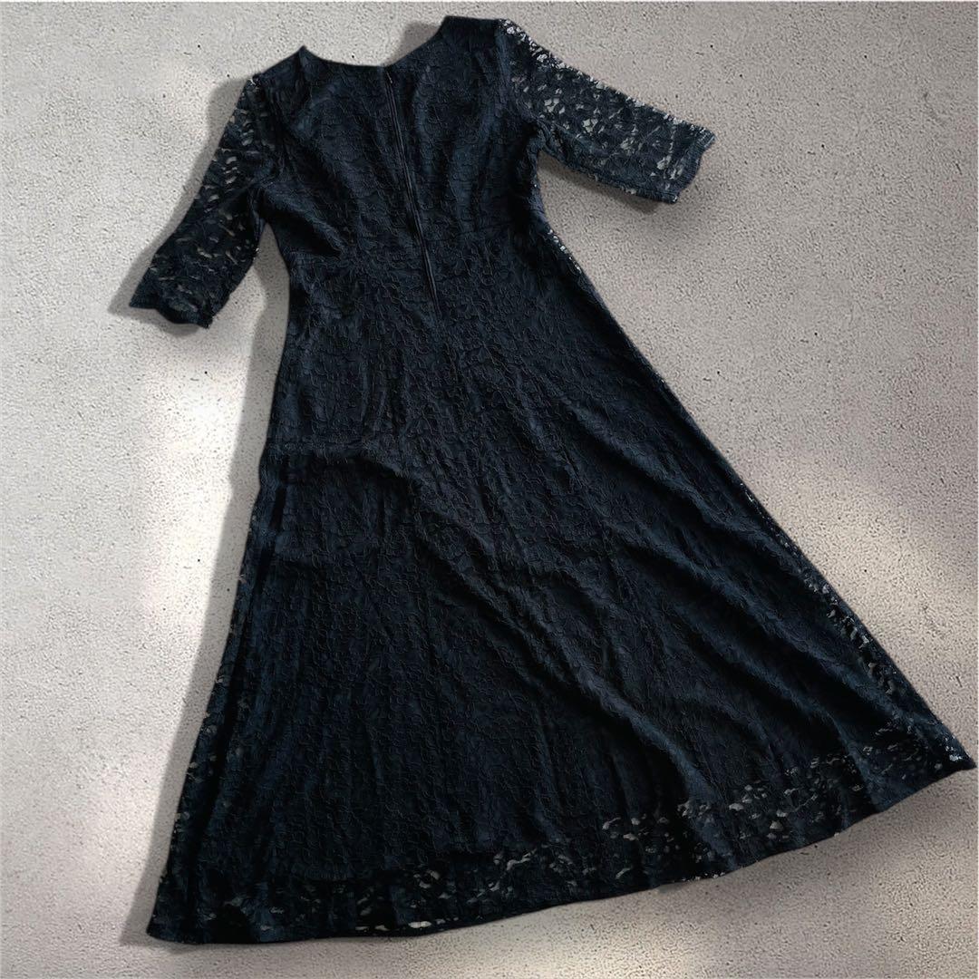 美品✨ アールズガウン 総レース ロングワンピース 4L 黒 ブラック