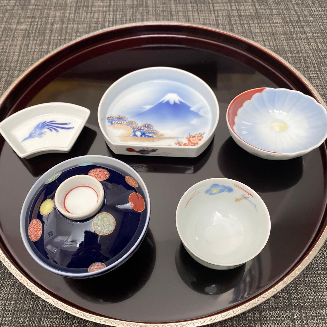 官窯吉祥文様 お祝膳　深川製磁　お食い初め