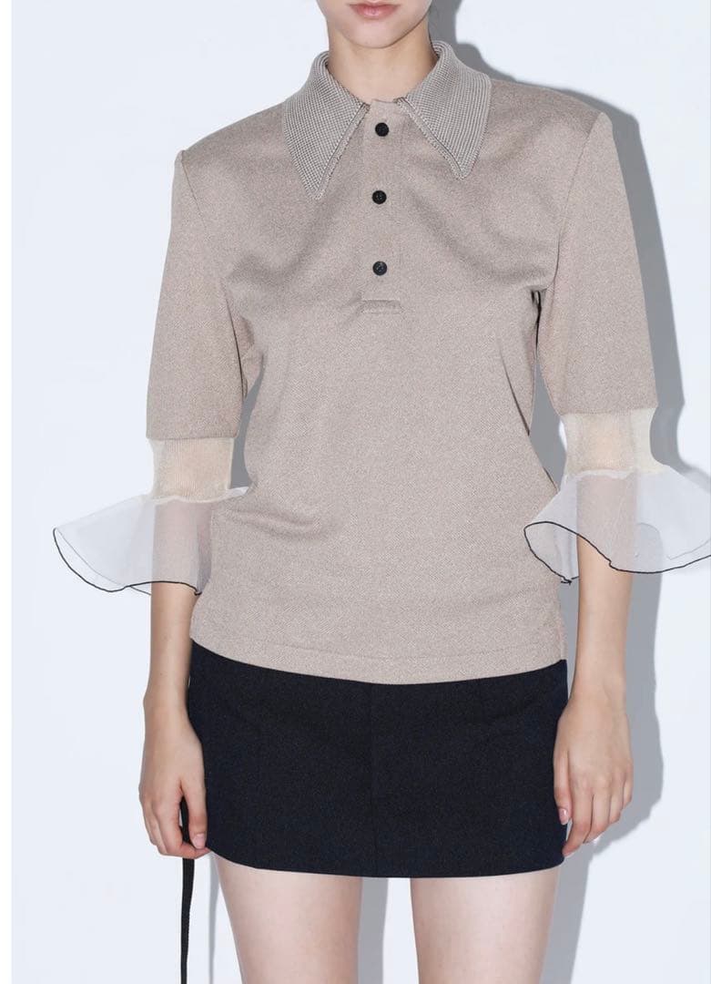 TOGA 袖フリルポロシャツ