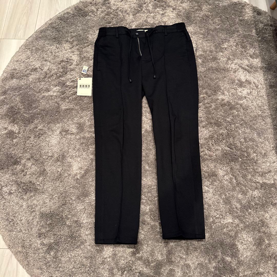 ジャブスアルキヴィオ マサッチョ 永久クリース ジャージー スラックス 黒 46