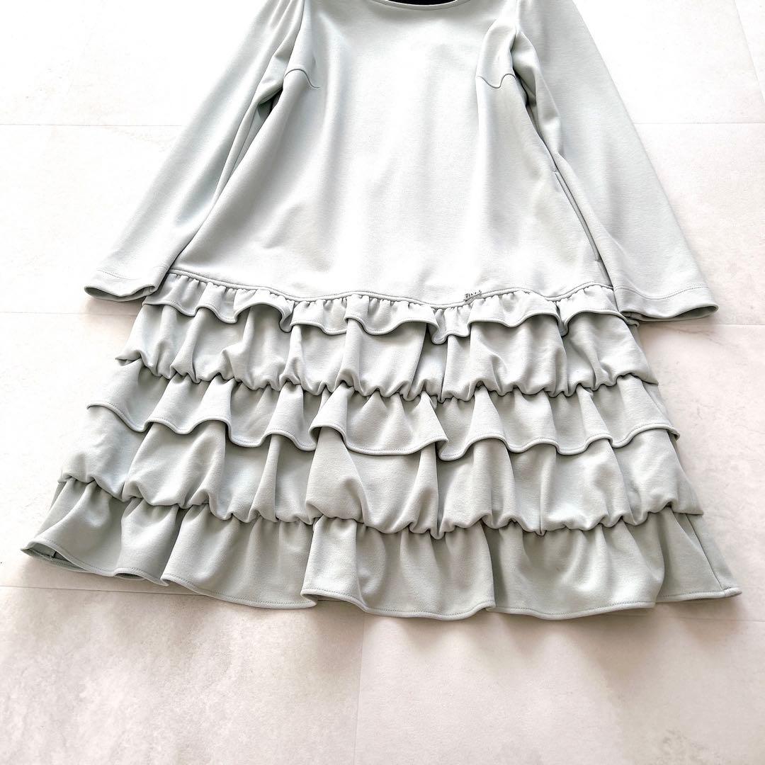 希少✨人気　ルネ　ワンピースラインストーンロゴプレートフリルティアード洗える近年