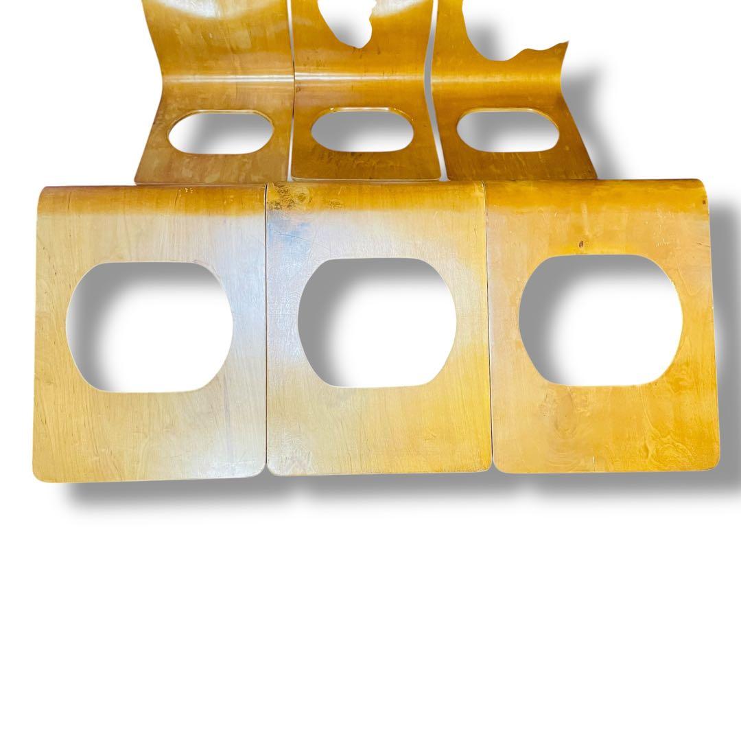 石橋6脚セット✨️木製座椅子　曲げ座椅子　和座椅子 ナチュラル 　旅館座椅子