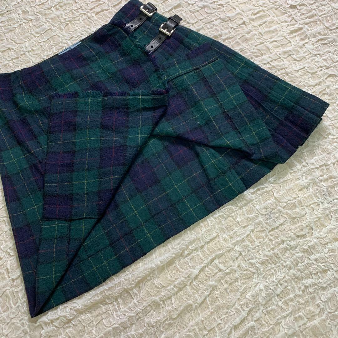 PRADA プラダ　チェック プリーツ ミニスカート サイズ40