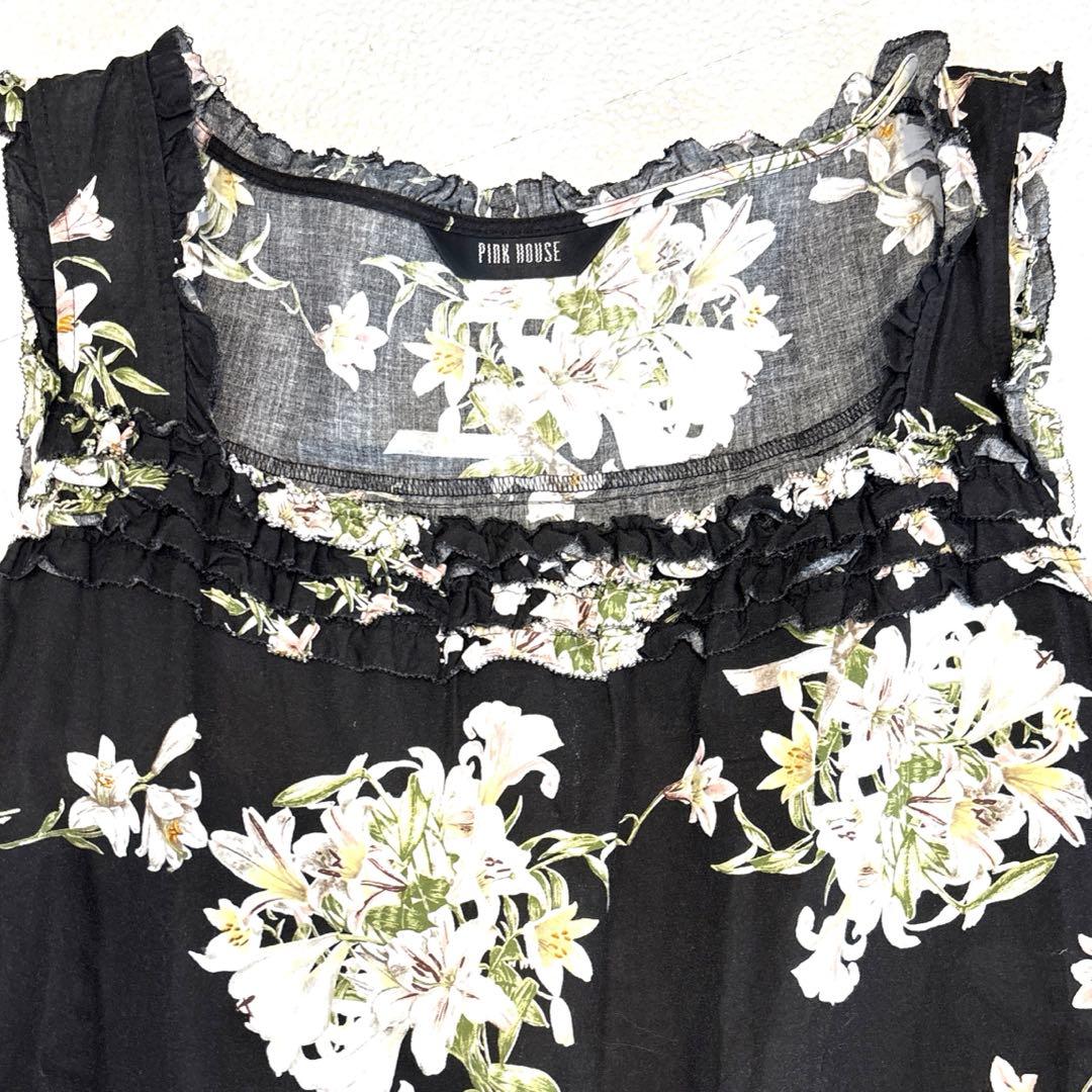 【極美品/21年モデル】ピンクハウス　ロングワンピース　リリー　フリル　リボン