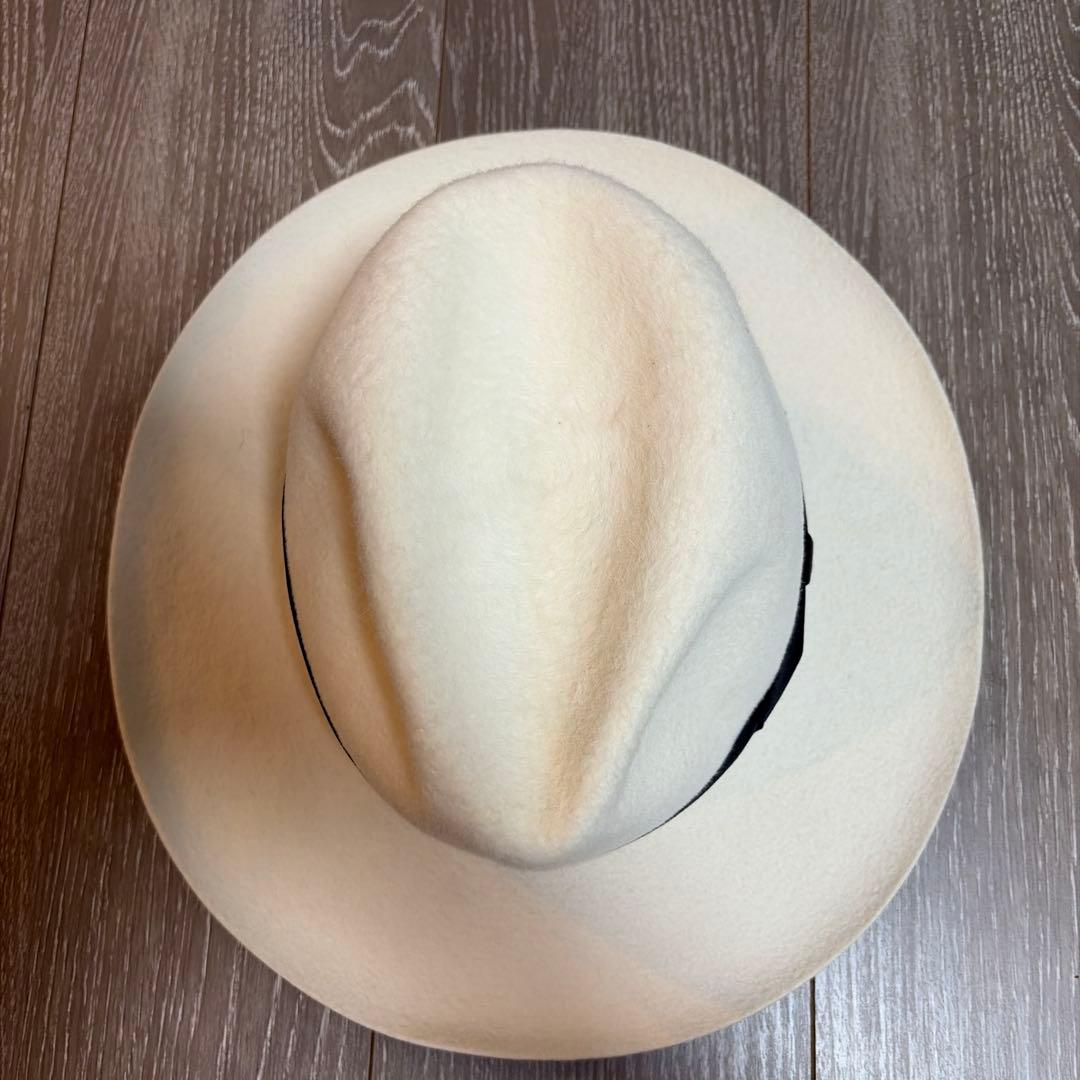 WACKO MARIA ホワイトフェルトハット ブラックリボン