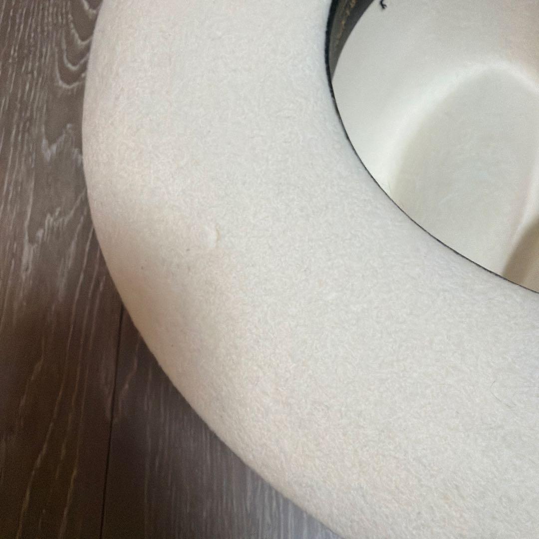 WACKO MARIA ホワイトフェルトハット ブラックリボン