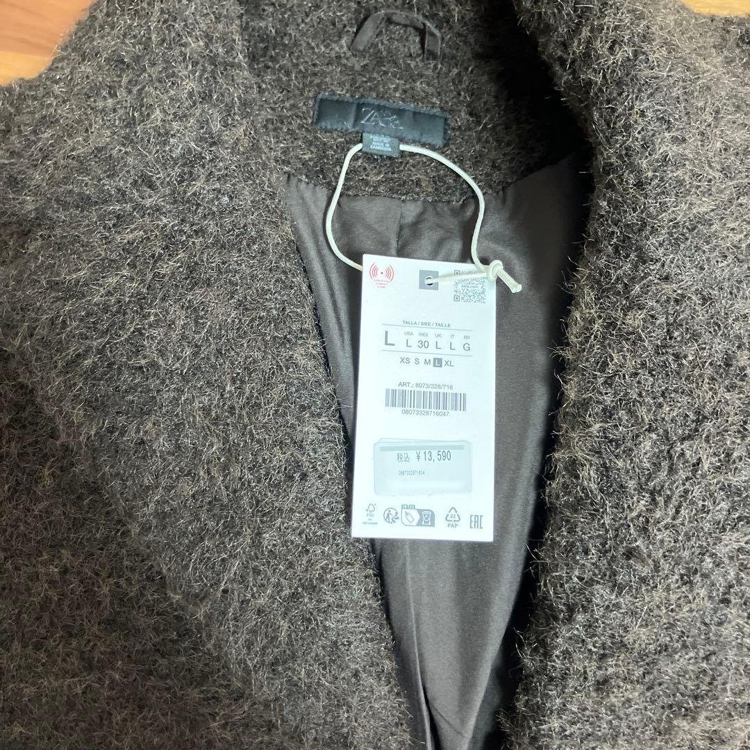 ZARA ブークレダブルブレストミディ丈コート新品未使用タグ付き