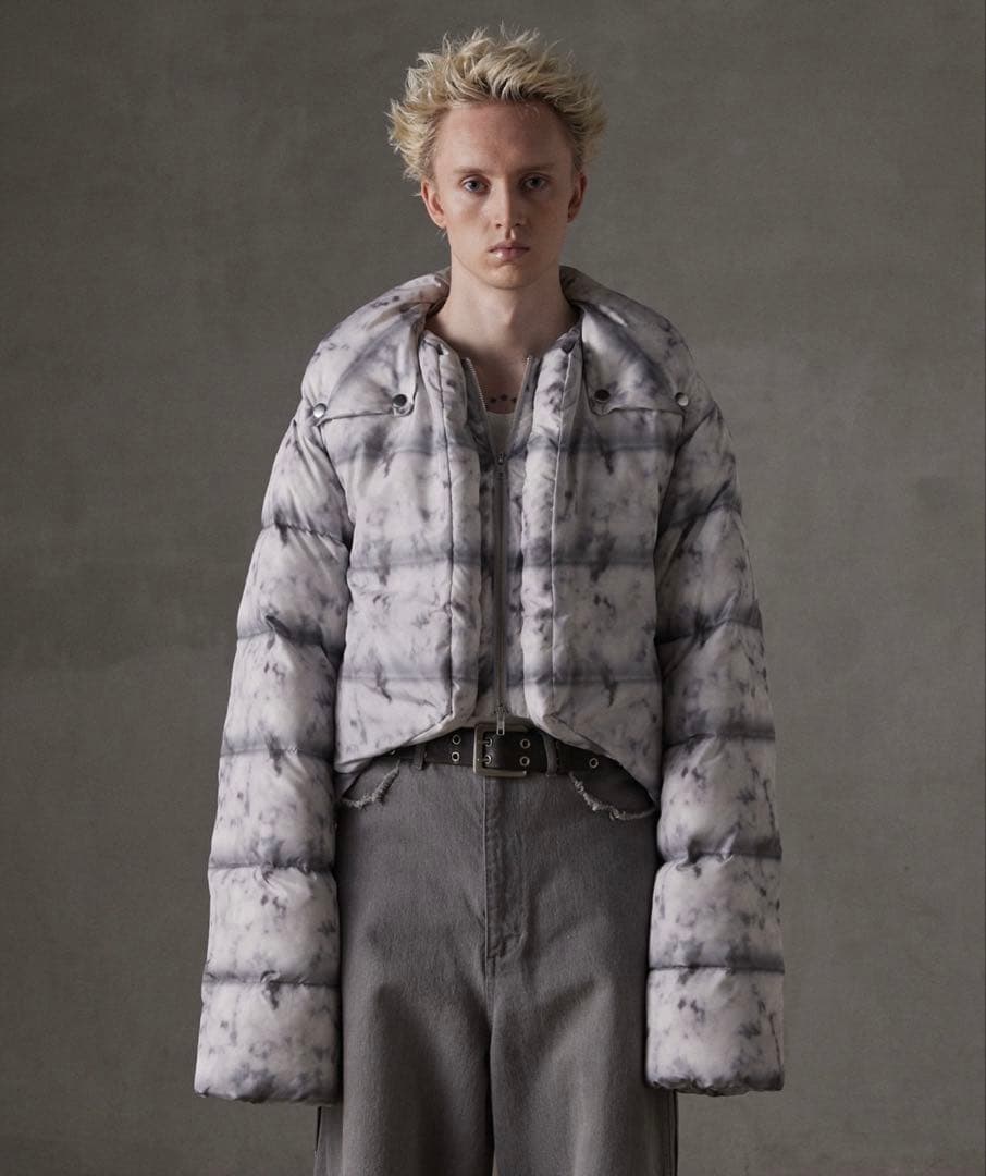 【GRANCY】プリントショートリアルダウン ホワイト Mサイズ