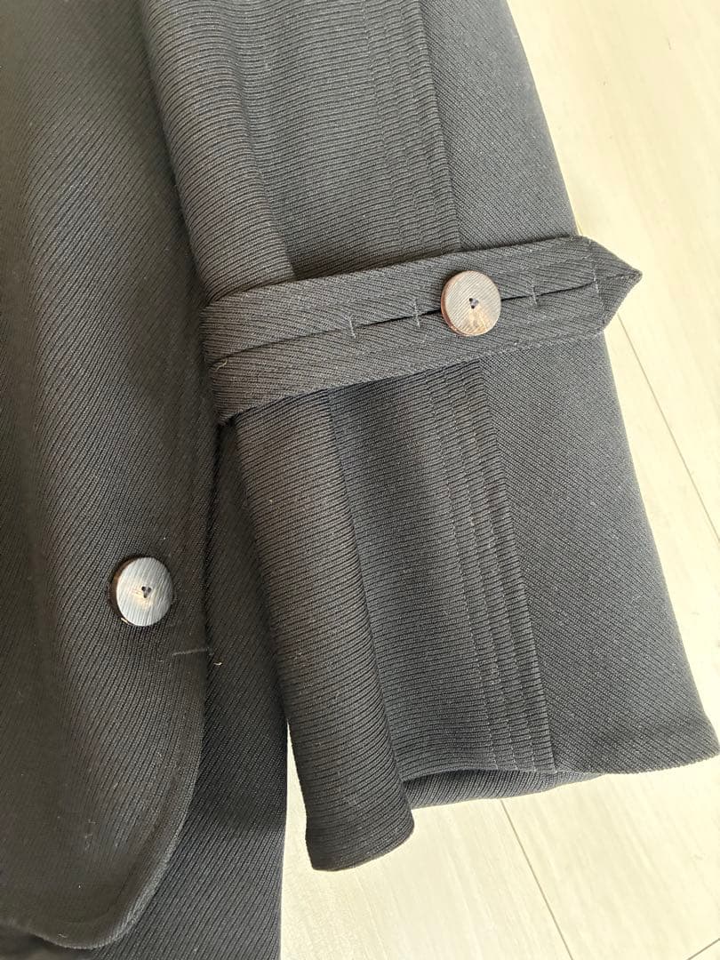 omar afridi オーバーサイズ　フード付き黒ウールコート