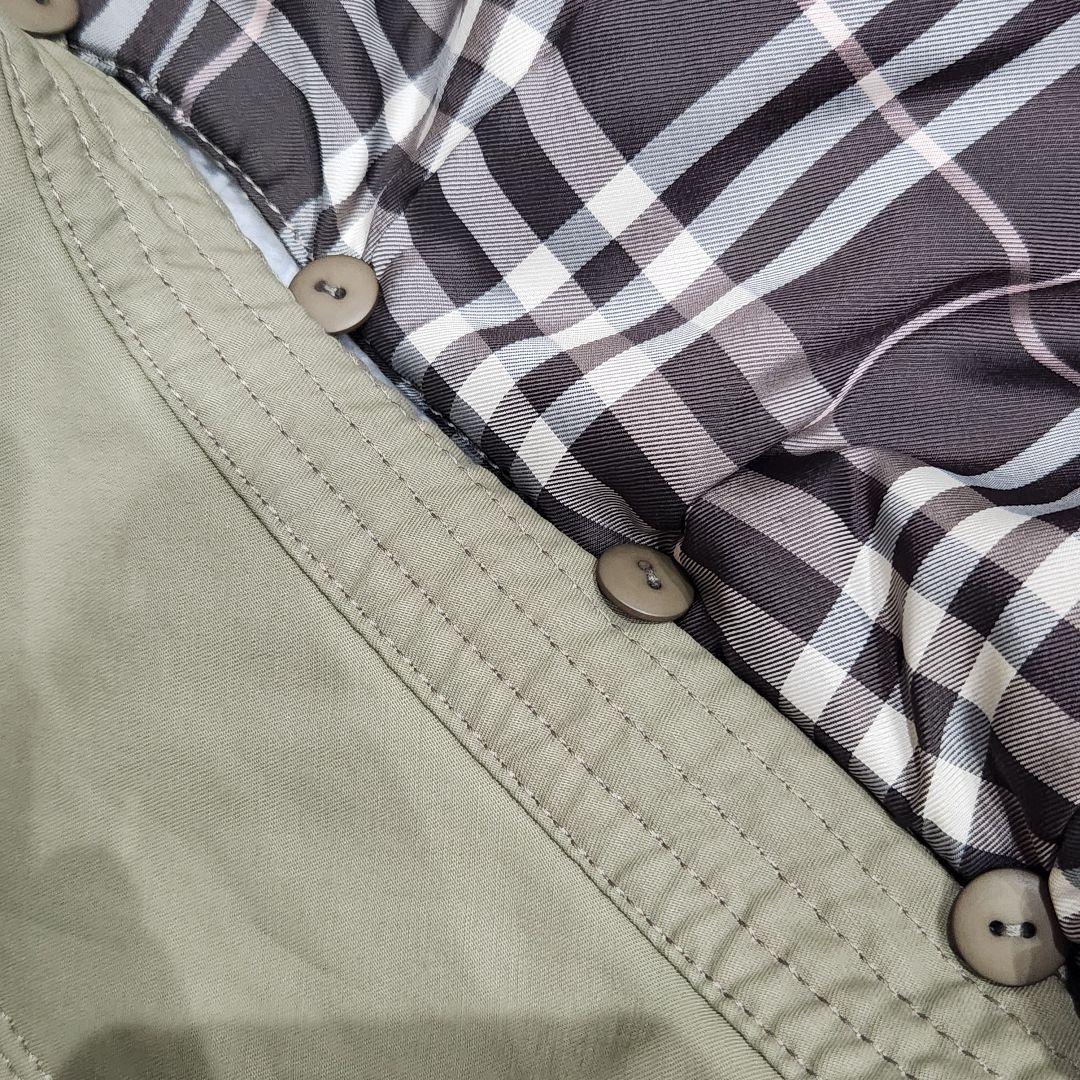 バーバリーブルーレーベル❣️モッズコート　40　カーキ　バーバリーチェック